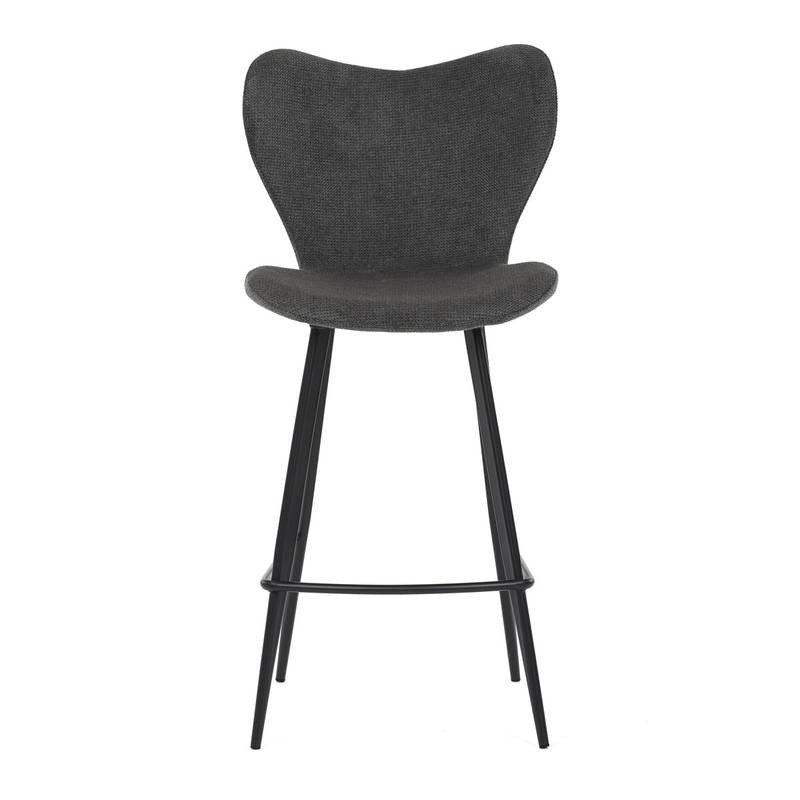 Autronic - Židle barová, šedá látka, černá podnož - AUB-1068 GREY2