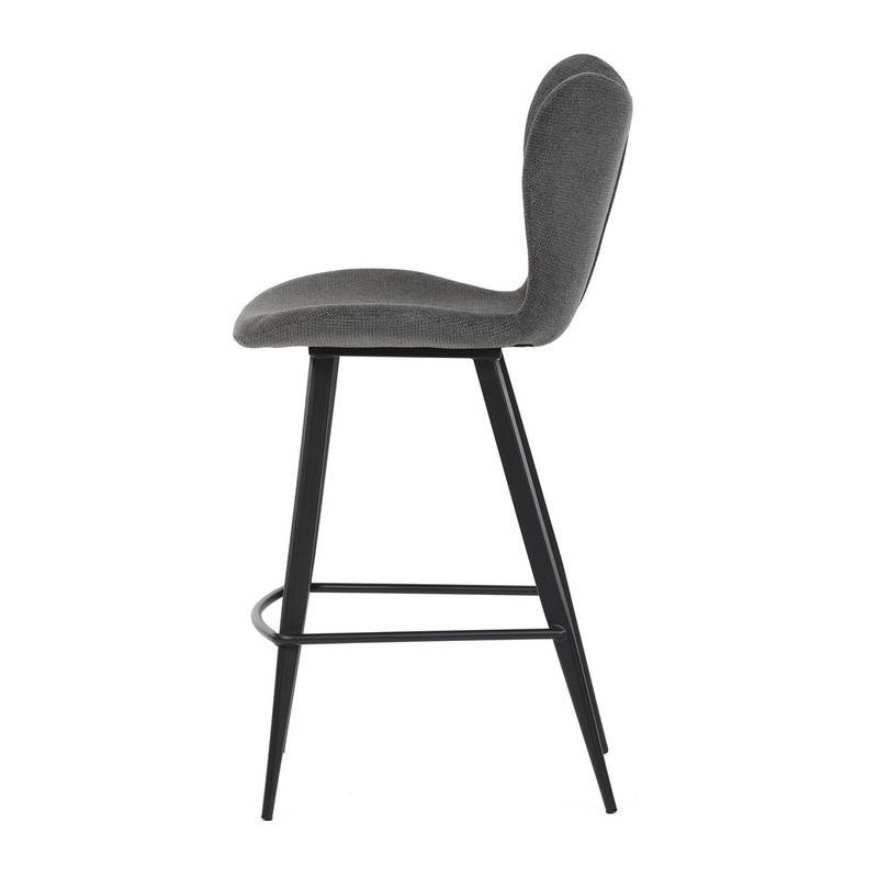 Autronic - Židle barová, šedá látka, černá podnož - AUB-1068 GREY2