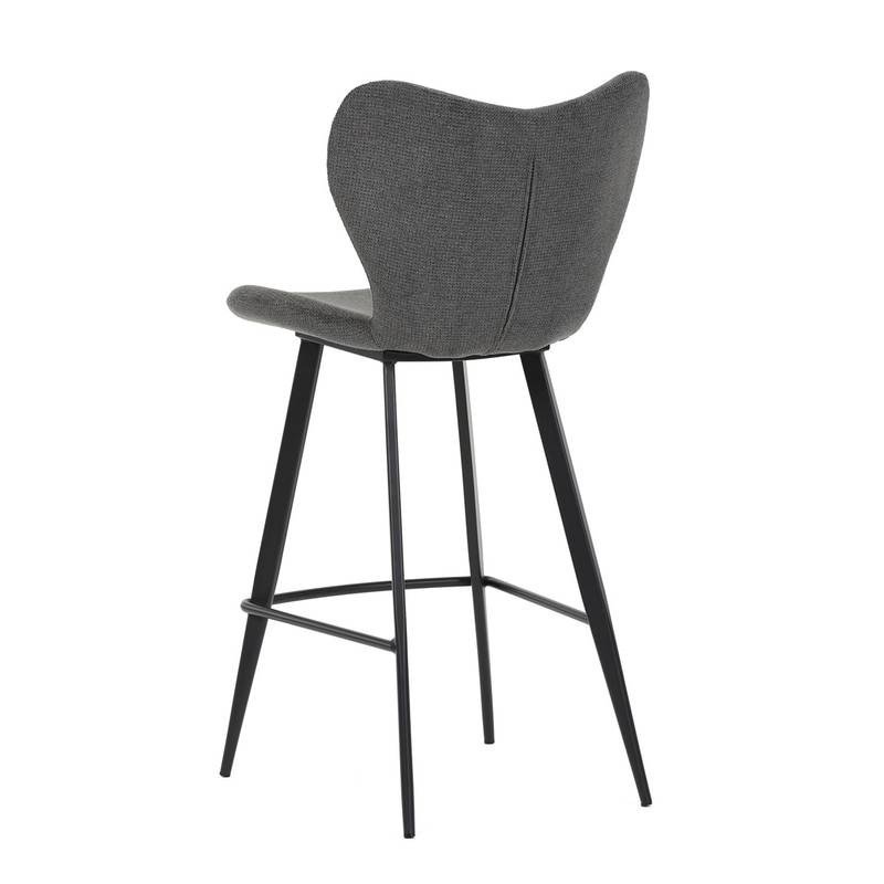 Autronic - Židle barová, šedá látka, černá podnož - AUB-1068 GREY2