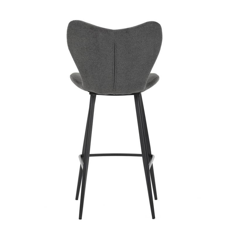 Autronic - Židle barová, šedá látka, černá podnož - AUB-1068 GREY2