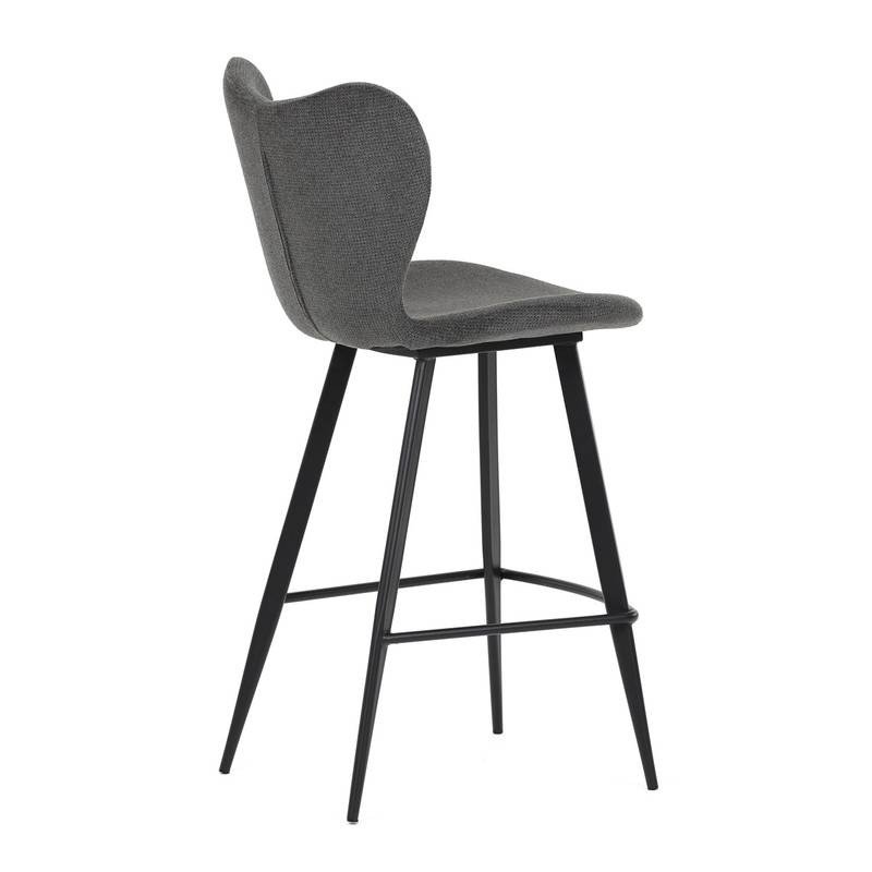 Autronic - Židle barová, šedá látka, černá podnož - AUB-1068 GREY2
