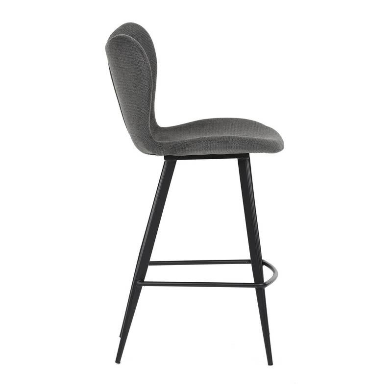 Autronic - Židle barová, šedá látka, černá podnož - AUB-1068 GREY2
