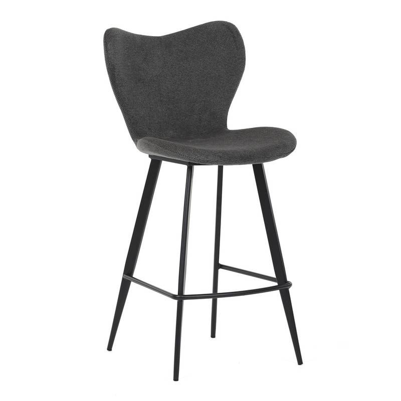 Autronic - Židle barová, šedá látka, černá podnož - AUB-1068 GREY2
