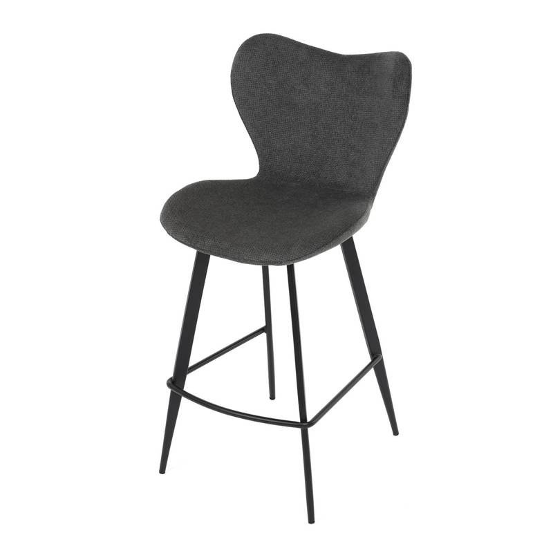 Autronic - Židle barová, šedá látka, černá podnož - AUB-1068 GREY2