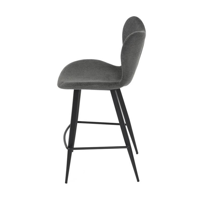 Autronic - Židle barová, šedá látka, černá podnož - AUB-1068 GREY2