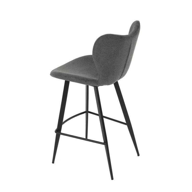 Autronic - Židle barová, šedá látka, černá podnož - AUB-1068 GREY2