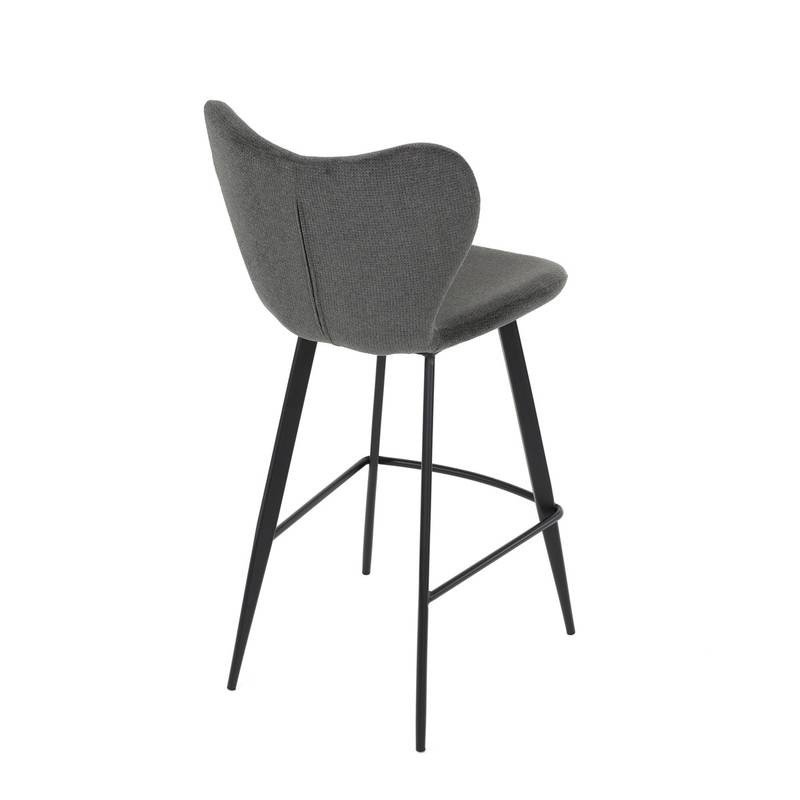 Autronic - Židle barová, šedá látka, černá podnož - AUB-1068 GREY2