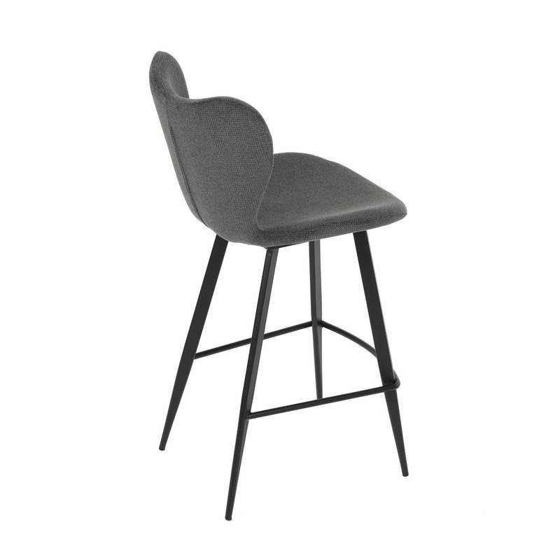 Autronic - Židle barová, šedá látka, černá podnož - AUB-1068 GREY2