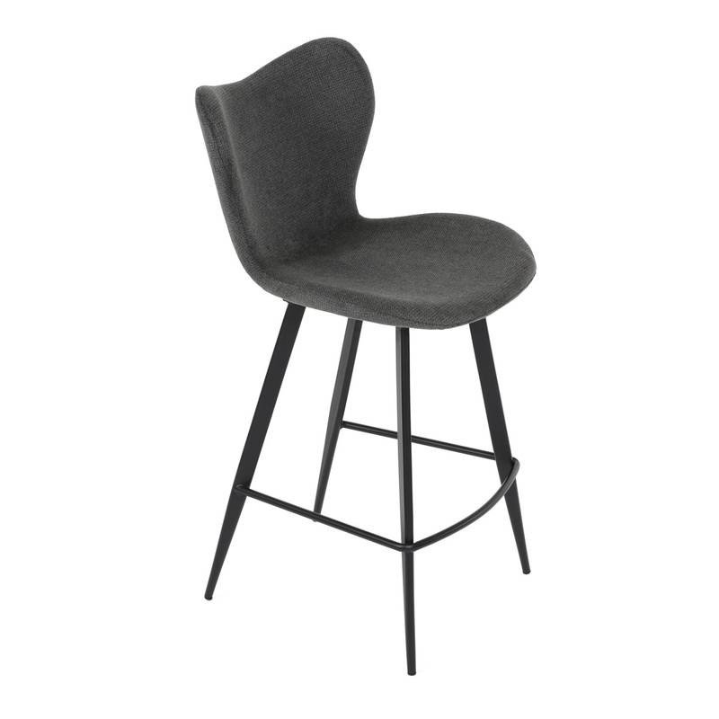 Autronic - Židle barová, šedá látka, černá podnož - AUB-1068 GREY2