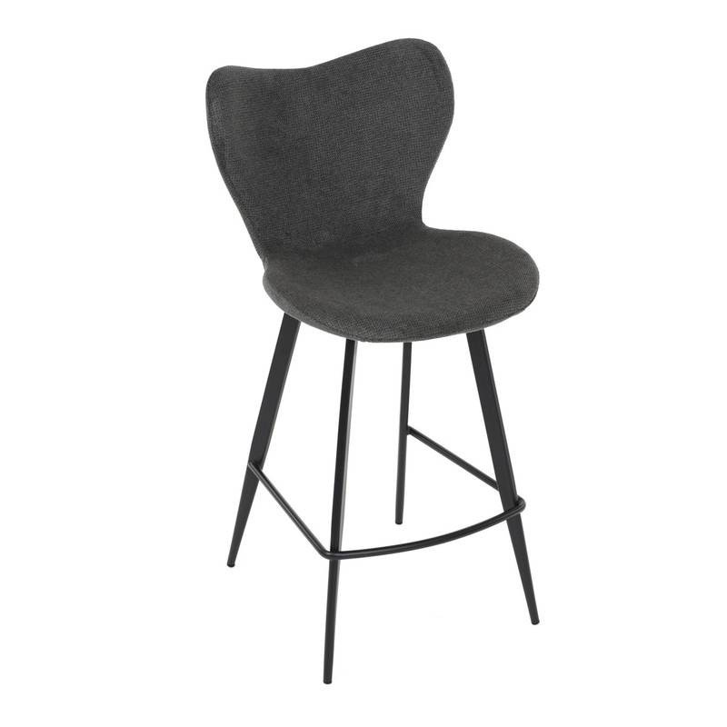 Autronic - Židle barová, šedá látka, černá podnož - AUB-1068 GREY2
