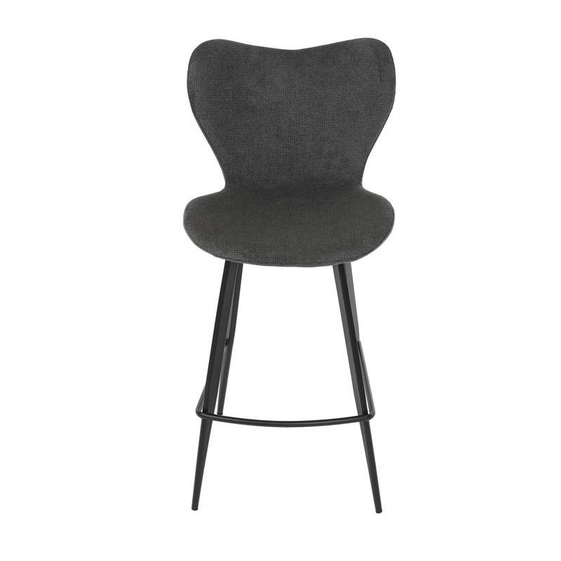 Autronic - Židle barová, šedá látka, černá podnož - AUB-1068 GREY2