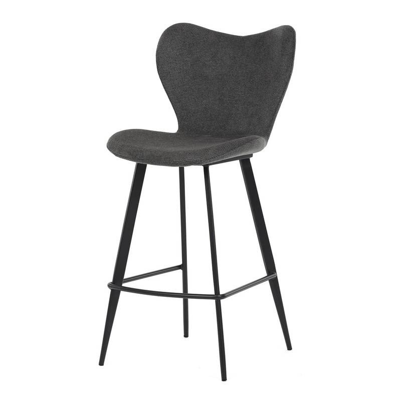 Autronic - Židle barová, šedá látka, černá podnož - AUB-1068 GREY2