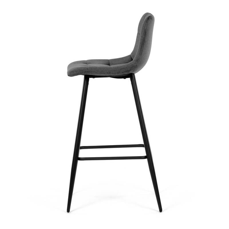 Autronic - Židle barová, šedá látka, čtyřnohá kovová podnož, černý mat - AUB-X7015 GREY2 AKCE