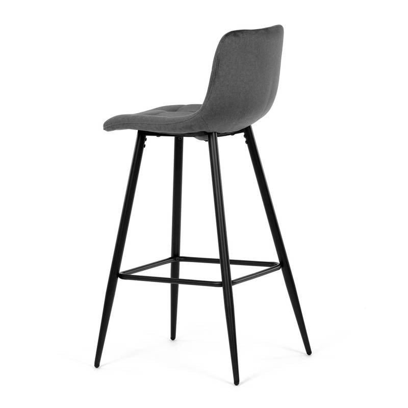 Autronic - Židle barová, šedá látka, čtyřnohá kovová podnož, černý mat - AUB-X7015 GREY2 AKCE