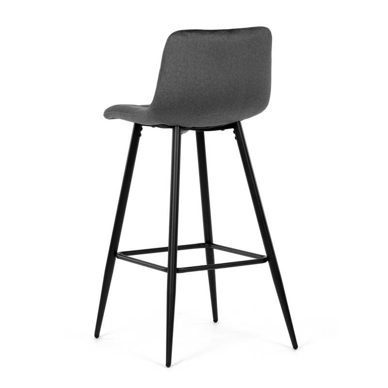 Autronic - Židle barová, šedá látka, čtyřnohá kovová podnož, černý mat - AUB-X7015 GREY2 AKCE