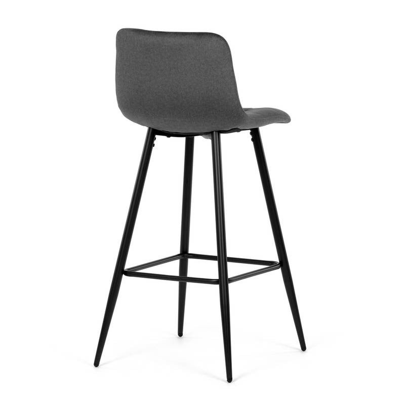 Autronic - Židle barová, šedá látka, čtyřnohá kovová podnož, černý mat - AUB-X7015 GREY2 AKCE