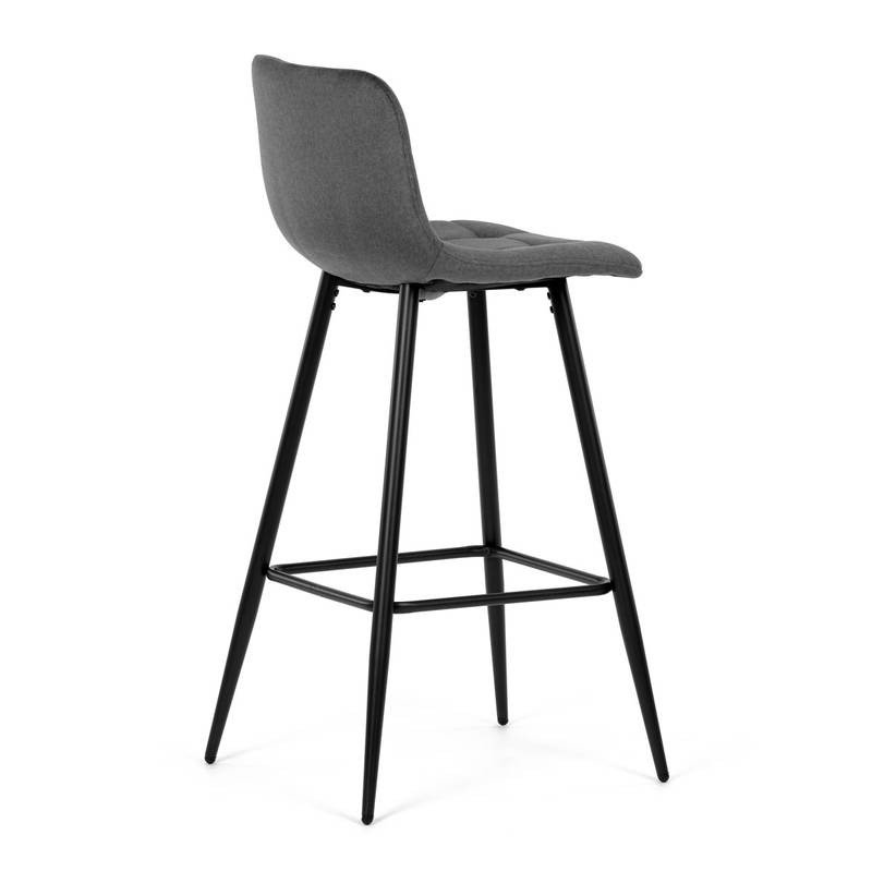 Autronic - Židle barová, šedá látka, čtyřnohá kovová podnož, černý mat - AUB-X7015 GREY2 AKCE
