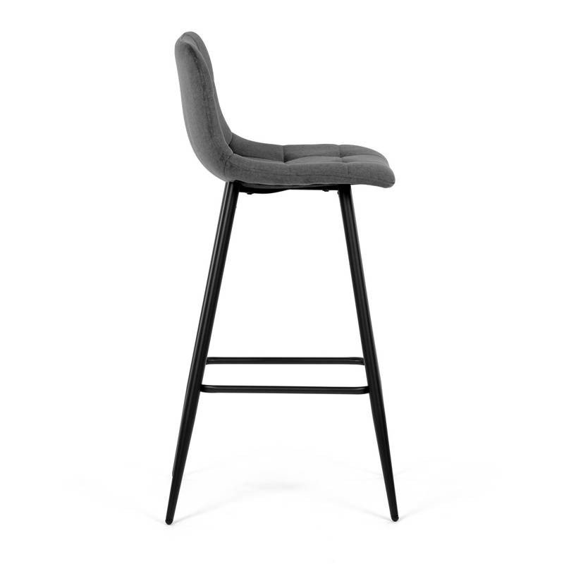 Autronic - Židle barová, šedá látka, čtyřnohá kovová podnož, černý mat - AUB-X7015 GREY2 AKCE