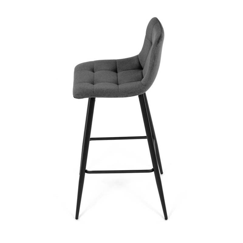 Autronic - Židle barová, šedá látka, čtyřnohá kovová podnož, černý mat - AUB-X7015 GREY2 AKCE