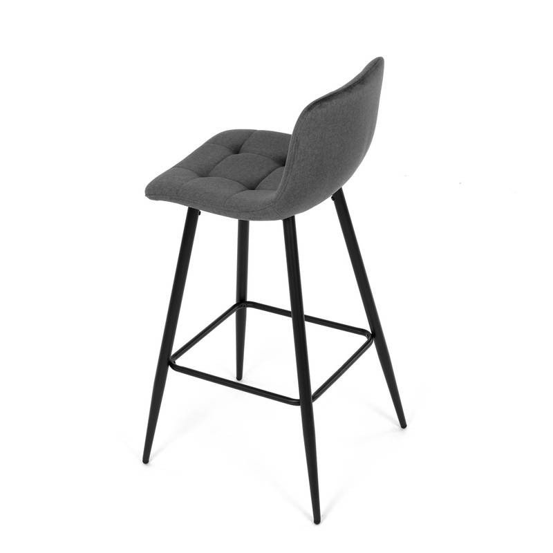 Autronic - Židle barová, šedá látka, čtyřnohá kovová podnož, černý mat - AUB-X7015 GREY2 AKCE