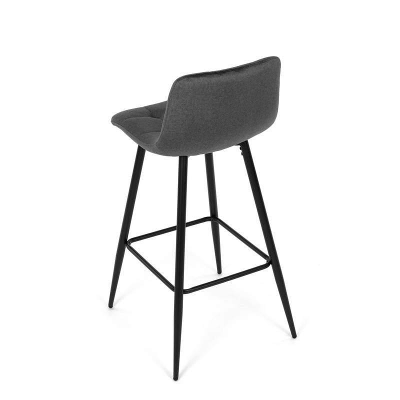 Autronic - Židle barová, šedá látka, čtyřnohá kovová podnož, černý mat - AUB-X7015 GREY2 AKCE