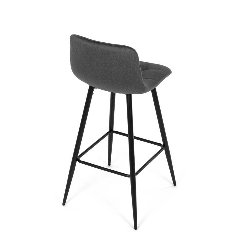 Autronic - Židle barová, šedá látka, čtyřnohá kovová podnož, černý mat - AUB-X7015 GREY2 AKCE