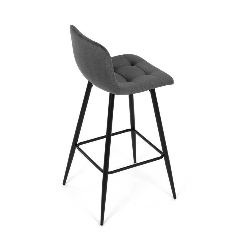 Autronic - Židle barová, šedá látka, čtyřnohá kovová podnož, černý mat - AUB-X7015 GREY2 AKCE