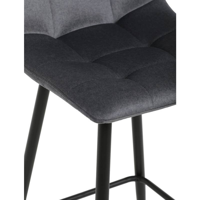 Autronic - Židle barová, šedá látka, čtyřnohá kovová podnož, černý mat - AUB-X7015 GREY2 AKCE