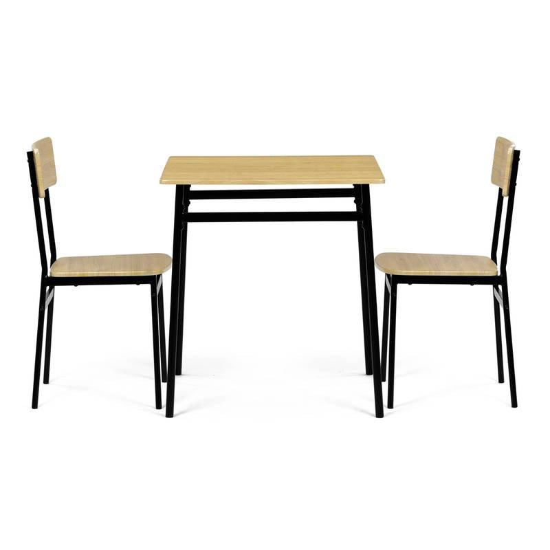 Autronic - Set jídelní (1+2), MDF, dekor divoký dub, černý kov - AUT-O2121 OAK AKCE