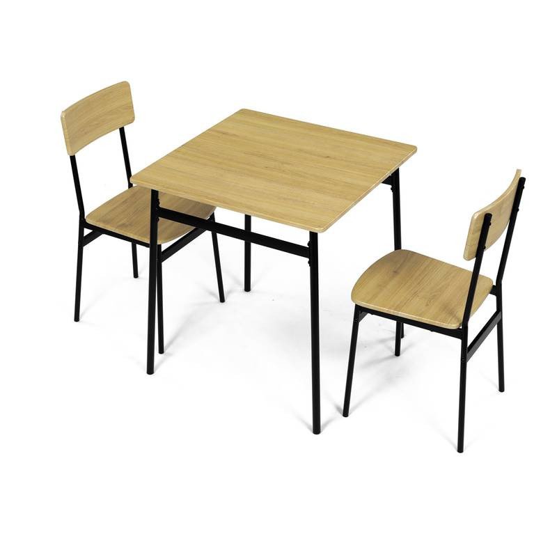 Autronic - Set jídelní (1+2), MDF, dekor divoký dub, černý kov - AUT-O2121 OAK AKCE