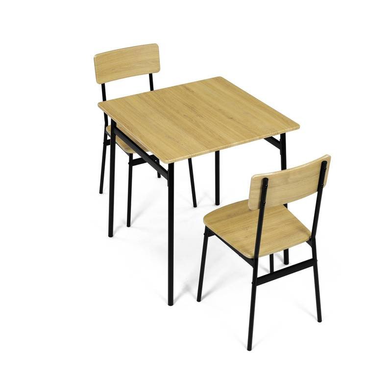 Autronic - Set jídelní (1+2), MDF, dekor divoký dub, černý kov - AUT-O2121 OAK AKCE