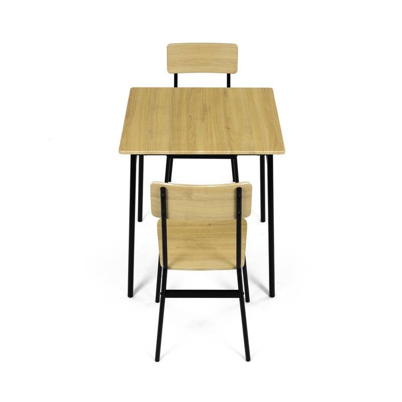 Autronic - Set jídelní (1+2), MDF, dekor divoký dub, černý kov - AUT-O2121 OAK AKCE