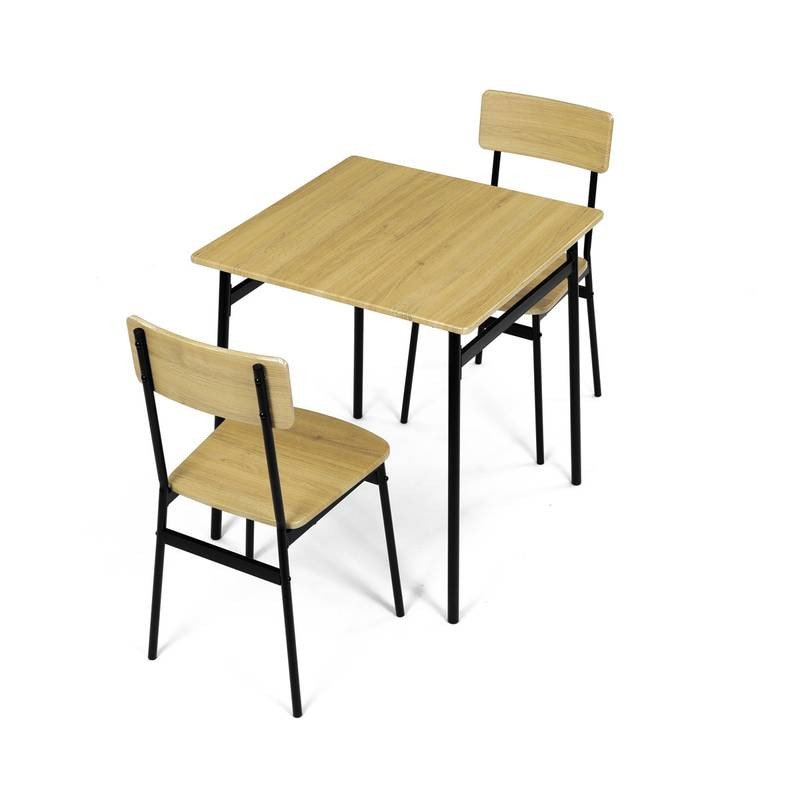 Autronic - Set jídelní (1+2), MDF, dekor divoký dub, černý kov - AUT-O2121 OAK AKCE