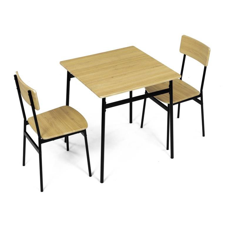 Autronic - Set jídelní (1+2), MDF, dekor divoký dub, černý kov - AUT-O2121 OAK AKCE