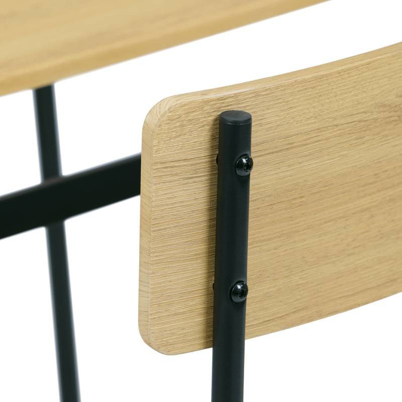 Autronic - Set jídelní (1+2), MDF, dekor divoký dub, černý kov - AUT-O2121 OAK AKCE