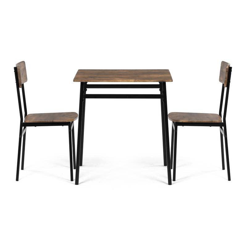 Autronic - Set jídelní (1+2), MDF, dekor staré dřevo, černý kov - AUT-O2121 OLW AKCE