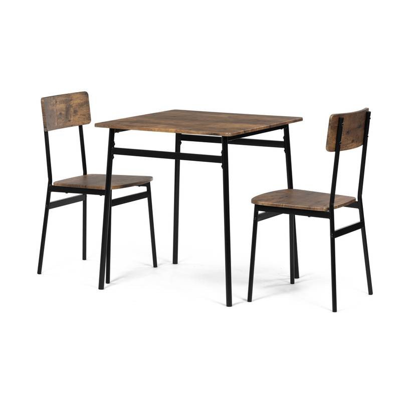 Autronic - Set jídelní (1+2), MDF, dekor staré dřevo, černý kov - AUT-O2121 OLW AKCE