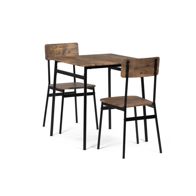 Autronic - Set jídelní (1+2), MDF, dekor staré dřevo, černý kov - AUT-O2121 OLW AKCE