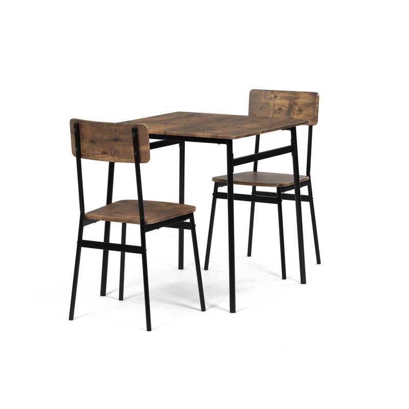 Autronic - Set jídelní (1+2), MDF, dekor staré dřevo, černý kov - AUT-O2121 OLW AKCE