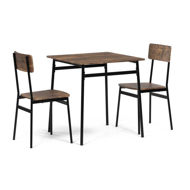 Autronic - Set jídelní (1+2), MDF, dekor staré dřevo, černý kov - AUT-O2121 OLW AKCE