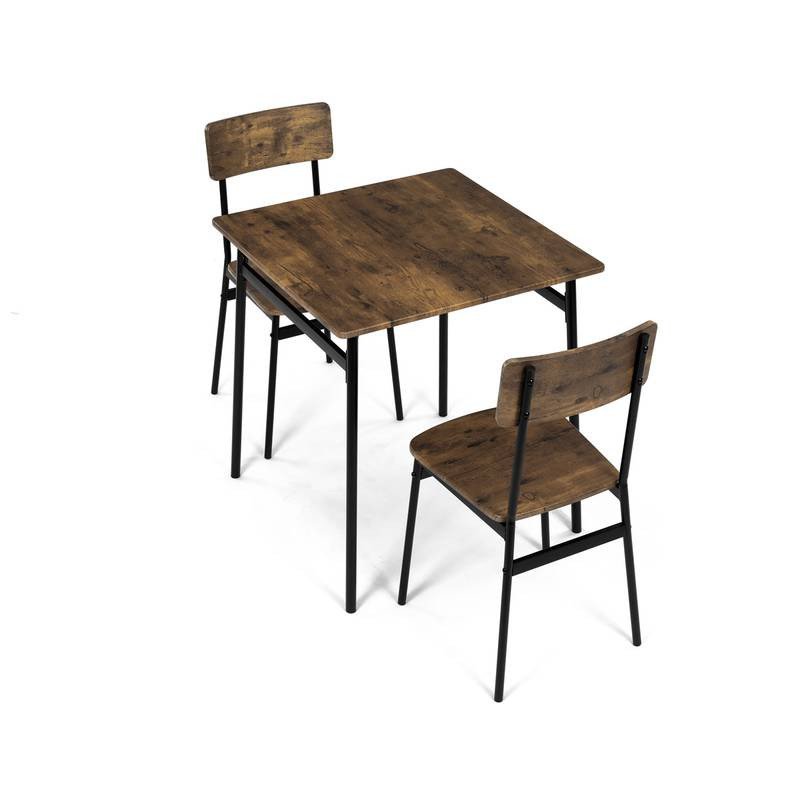 Autronic - Set jídelní (1+2), MDF, dekor staré dřevo, černý kov - AUT-O2121 OLW AKCE