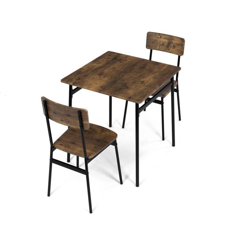 Autronic - Set jídelní (1+2), MDF, dekor staré dřevo, černý kov - AUT-O2121 OLW AKCE