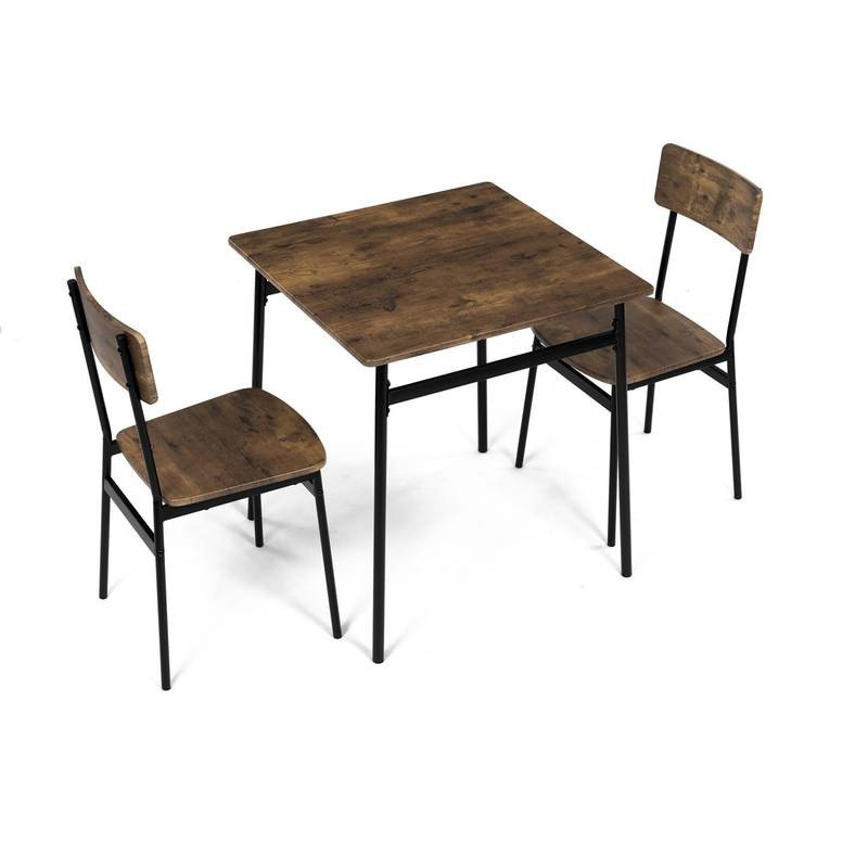 Autronic - Set jídelní (1+2), MDF, dekor staré dřevo, černý kov - AUT-O2121 OLW AKCE