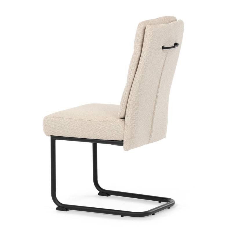 Autronic - Židle jídelní, taštičkové pružiny v sedáku, madlo na opěráku, krémová látka, černý kov - DCL-P3107 CRM