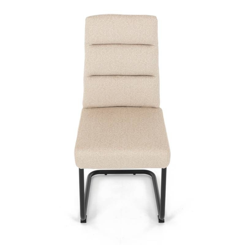 Autronic - Židle jídelní, taštičkové pružiny v sedáku, madlo na opěráku, krémová látka, černý kov - DCL-P3107 CRM