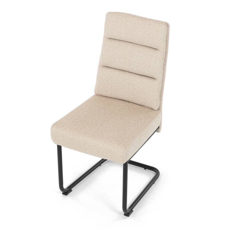 Autronic - Židle jídelní, taštičkové pružiny v sedáku, madlo na opěráku, krémová látka, černý kov - DCL-P3107 CRM