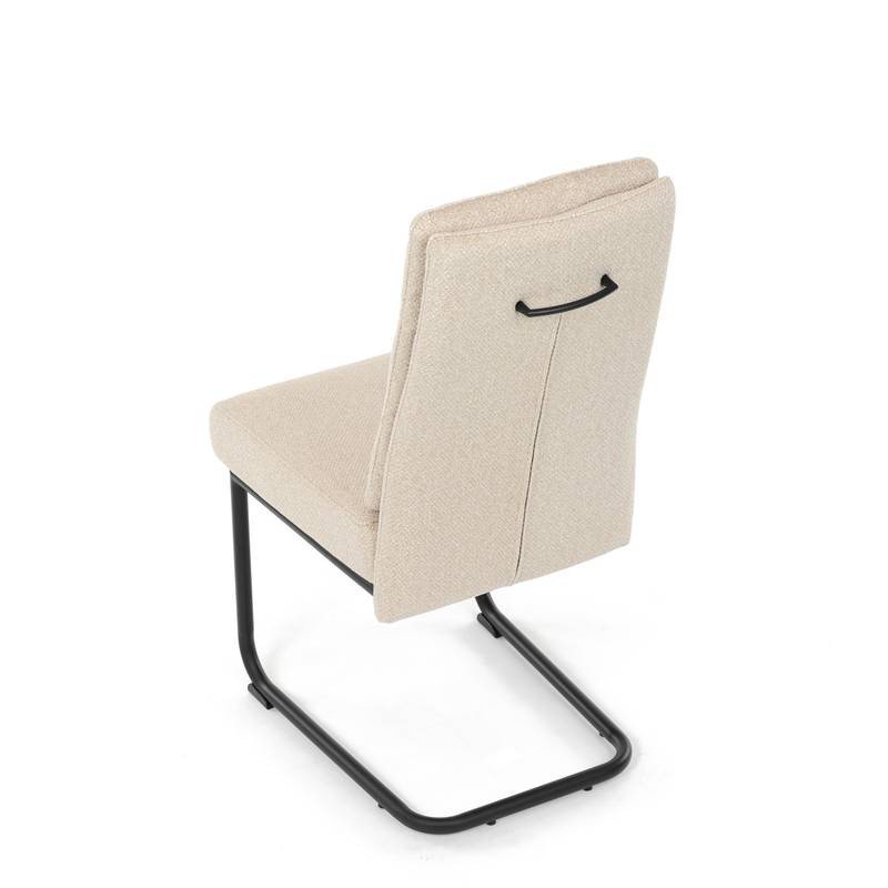 Autronic - Židle jídelní, taštičkové pružiny v sedáku, madlo na opěráku, krémová látka, černý kov - DCL-P3107 CRM