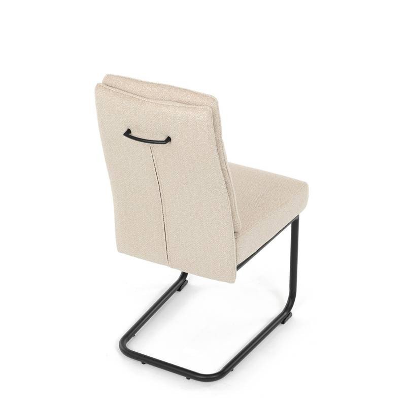 Autronic - Židle jídelní, taštičkové pružiny v sedáku, madlo na opěráku, krémová látka, černý kov - DCL-P3107 CRM
