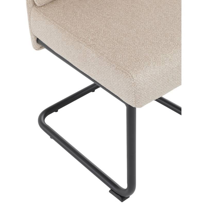 Autronic - Židle jídelní, taštičkové pružiny v sedáku, madlo na opěráku, krémová látka, černý kov - DCL-P3107 CRM