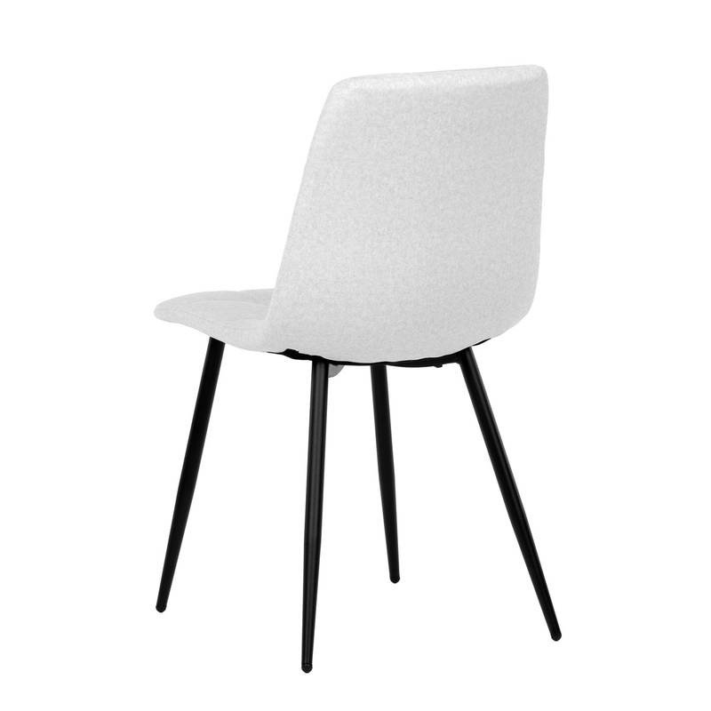 Autronic - Židle jídelní, bílá látka, čtyřnohá kovová podnož, černý mat - DCL-X7015 WT2 AKCE